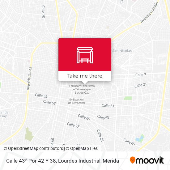 Calle 43ᴬ Por 42 Y 38, Lourdes Industrial map