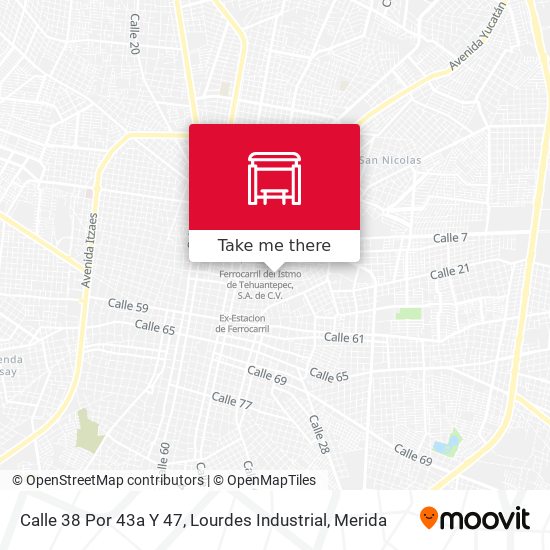 Calle 38 Por 43a Y 47, Lourdes Industrial map