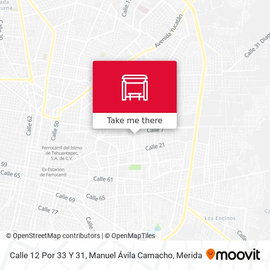 Mapa de Calle 12 Por 33 Y 31, Manuel Ávila Camacho