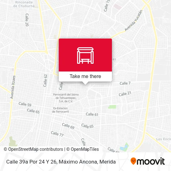 Calle 39a Por 24 Y 26, Máximo Ancona map