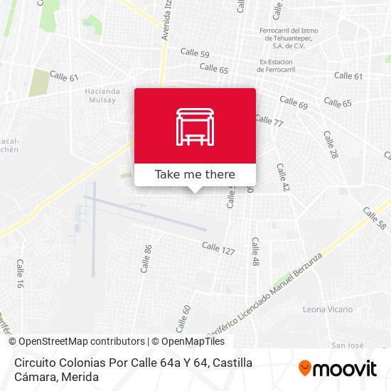 Circuito Colonias Por Calle 64a Y 64, Castilla Cámara map