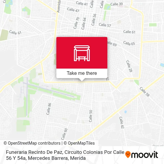 Funeraria Recinto De Paz, Circuito Colonias Por Calle 56 Y 54a, Mercedes Barrera map