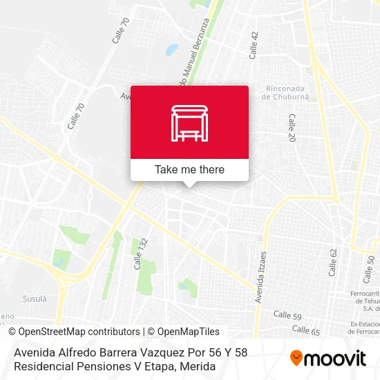 Mapa de Avenida Alfredo Barrera Vazquez Por 56 Y 58 Residencial Pensiones V Etapa