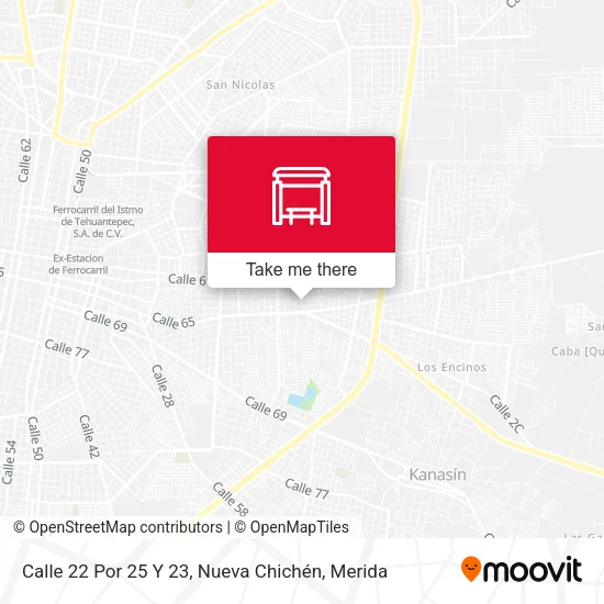 Mapa de Calle 22 Por 25 Y 23, Nueva Chichén