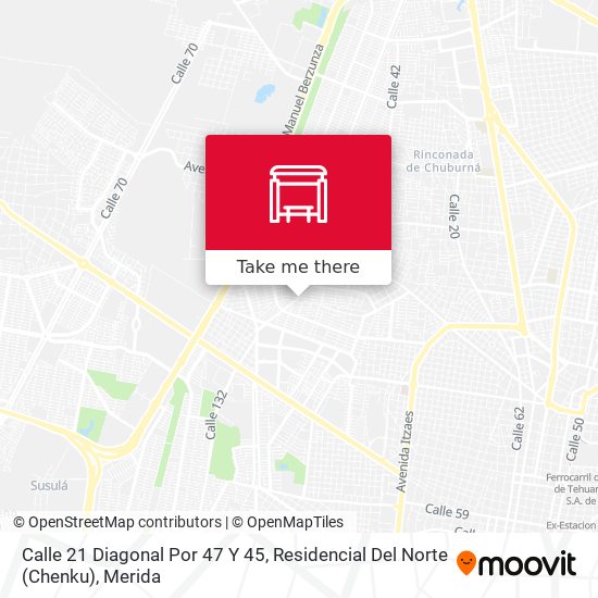 Calle 21 Diagonal Por 47 Y 45, Residencial Del Norte (Chenku) map