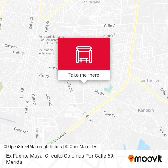 Mapa de Ex Fuente Maya, Circuito Colonias Por Calle 69