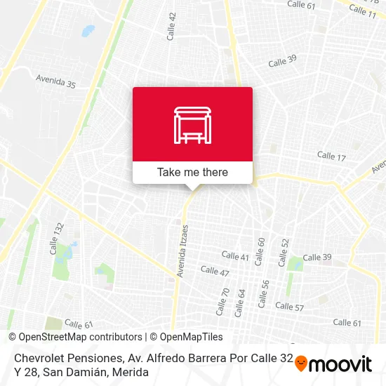 Chevrolet Pensiones, Av. Alfredo Barrera Por Calle 32 Y 28, San Damián map