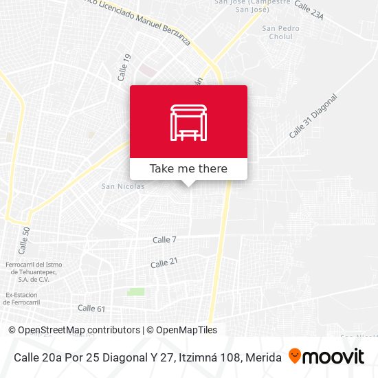 Mapa de Calle 20a Por 25 Diagonal Y 27,  Itzimná 108