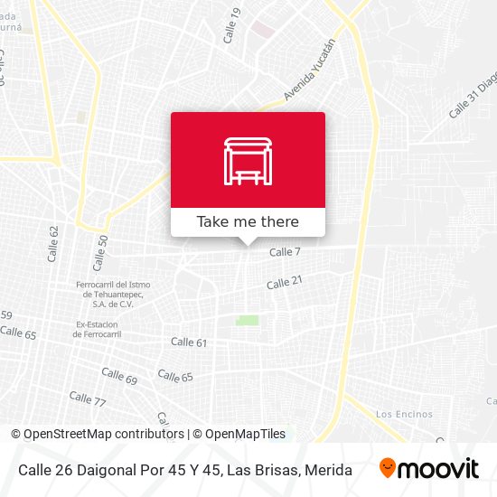 Calle 26 Daigonal Por 45 Y 45, Las Brisas map