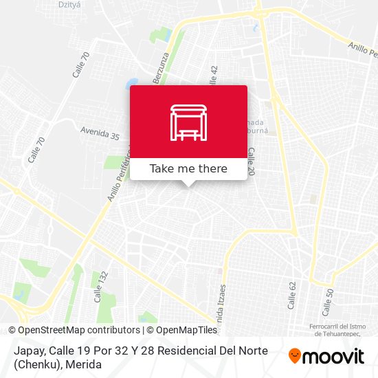 Mapa de Japay, Calle 19 Por 32 Y 28 Residencial Del Norte (Chenku)