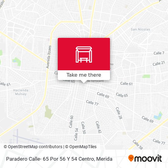 Mapa de Paradero Calle- 65 Por 56 Y 54 Centro