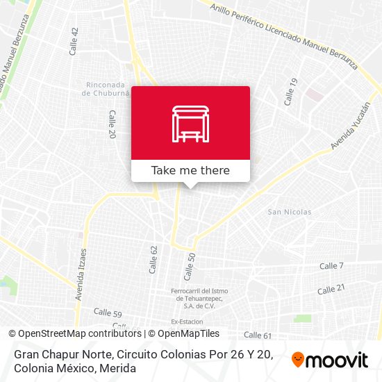 Gran Chapur Norte, Circuito Colonias Por 26 Y 20, Colonia México map