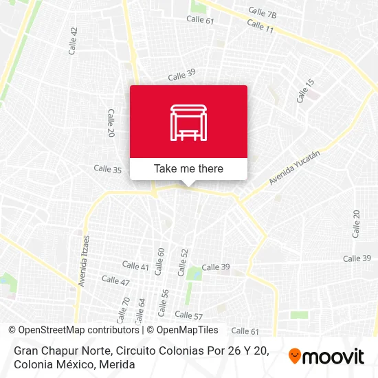 Gran Chapur Norte, Circuito Colonias Por 26 Y 20, Colonia México map