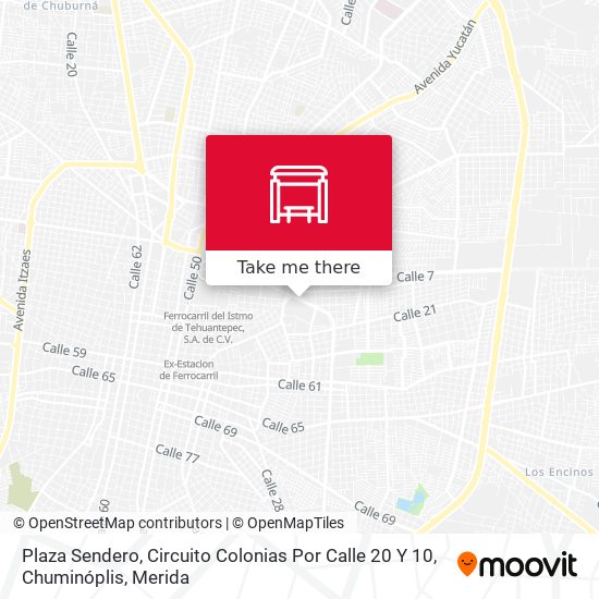 Plaza Sendero, Circuito Colonias Por Calle 20 Y 10, Chuminóplis map