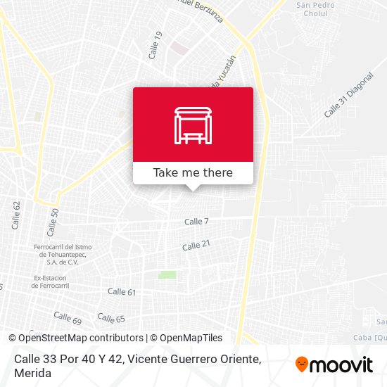 Calle 33 Por 40 Y 42, Vicente Guerrero Oriente map