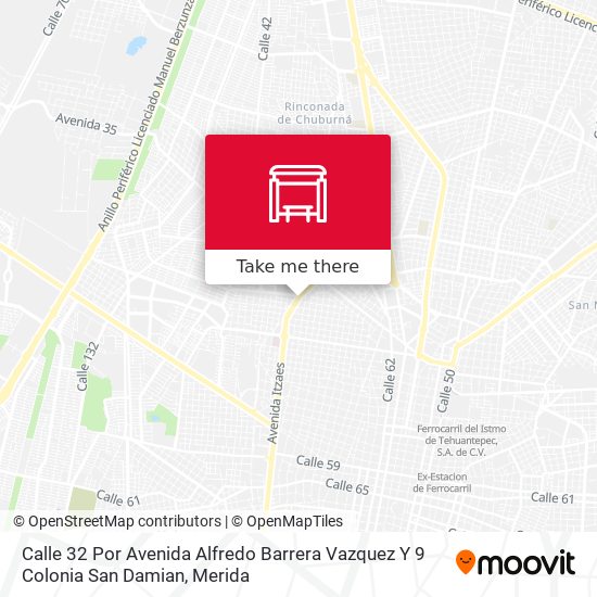 Mapa de Calle 32 Por Avenida Alfredo Barrera Vazquez Y 9 Colonia San Damian