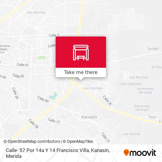 Mapa de Calle- 57 Por 14a Y 14 Francisco Villa, Kanasín