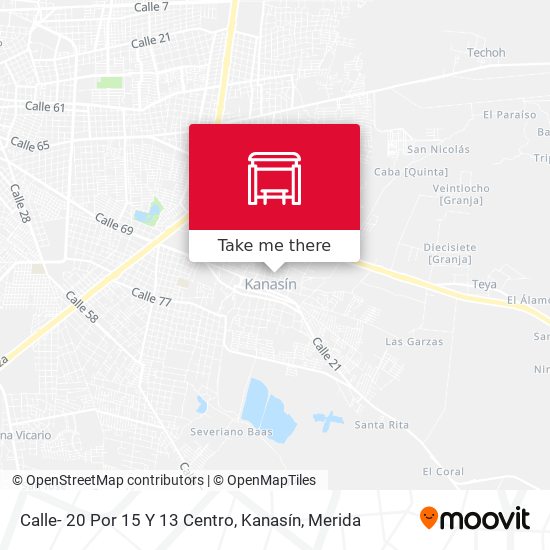 Mapa de Calle- 20 Por 15 Y 13 Centro, Kanasín