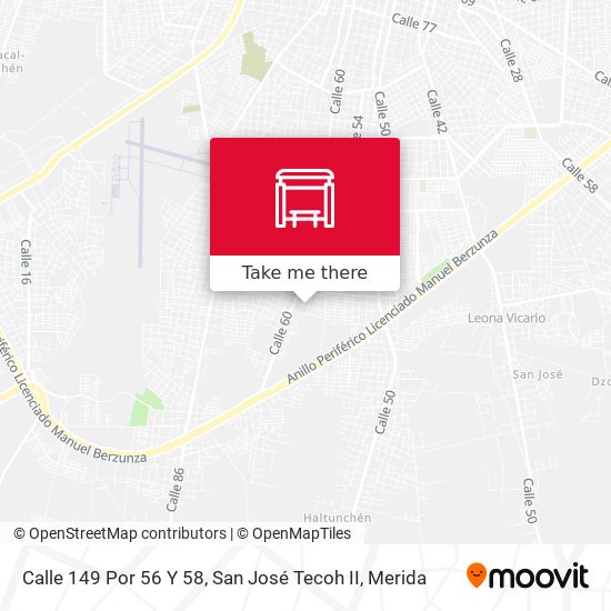 Calle 149 Por 56 Y 58, San José Tecoh II map