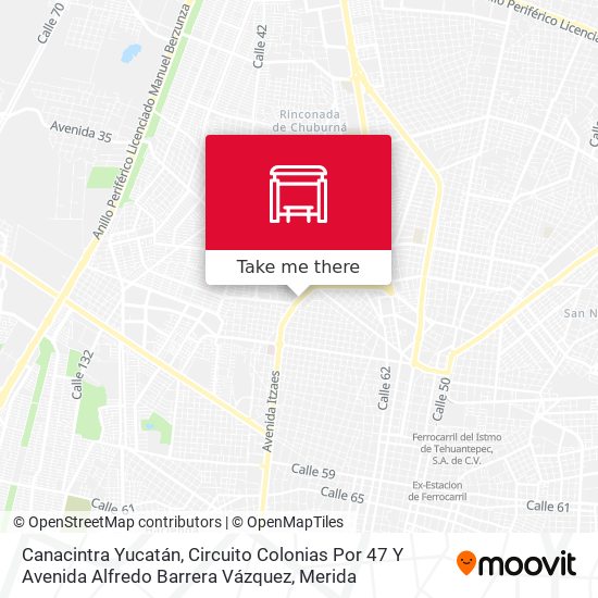 Mapa de Canacintra Yucatán, Circuito Colonias Por 47 Y Avenida Alfredo Barrera Vázquez