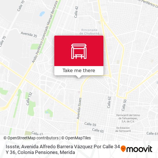 Issste, Avenida Alfredo Barrera Vázquez Por Calle 34 Y 36, Colonia Pensiones map