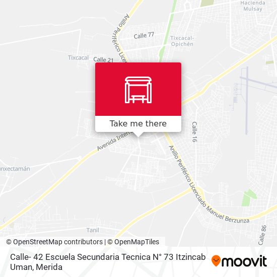 Calle- 42 Escuela Secundaria Tecnica N° 73 Itzincab Uman map