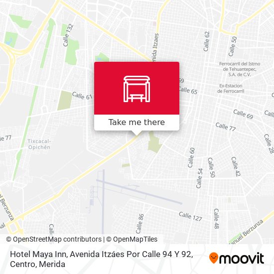 Mapa de Hotel Maya Inn, Avenida Itzáes Por Calle 94 Y 92, Centro