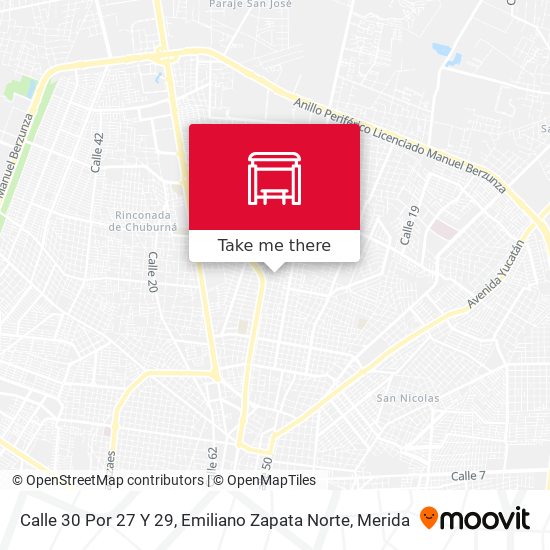 Mapa de Calle 30 Por 27 Y 29, Emiliano Zapata Norte
