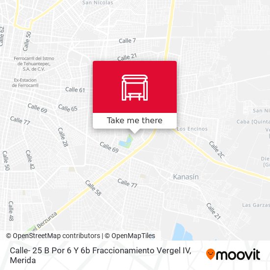 Calle- 25 B Por 6 Y 6b Fraccionamiento Vergel IV map