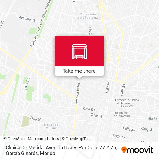 Mapa de Clínica De Mérida, Avenida Itzáes Por Calle 27 Y 25, García Ginerés