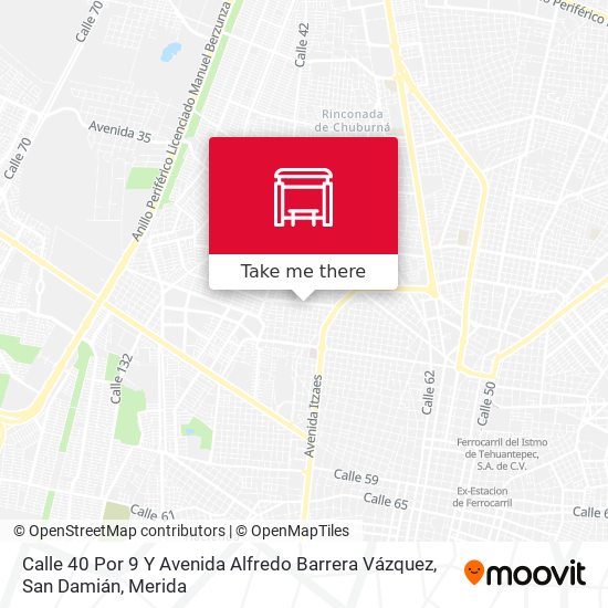 Calle 40 Por 9 Y Avenida Alfredo Barrera Vázquez, San Damián map