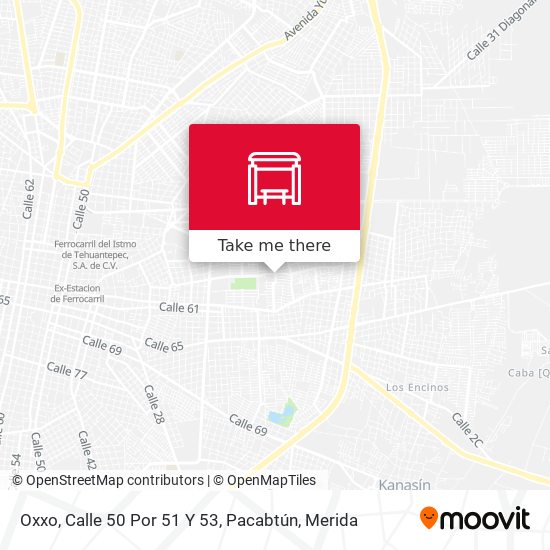 Oxxo, Calle 50 Por 51 Y 53, Pacabtún map