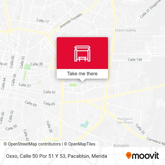 Oxxo, Calle 50 Por 51 Y 53, Pacabtún map