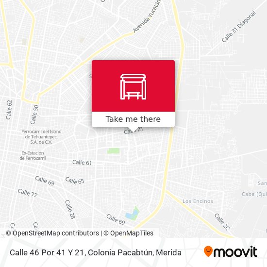 Mapa de Calle 46 Por 41 Y 21, Colonia Pacabtún