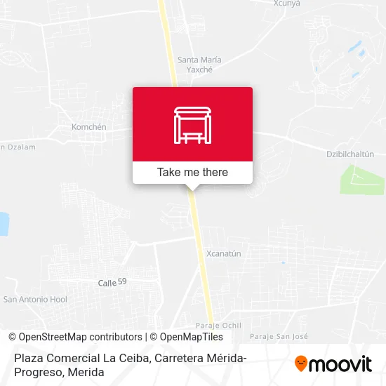 Mapa de Plaza Comercial La Ceiba, Carretera Mérida-Progreso