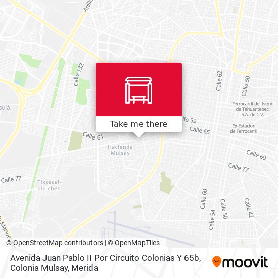 Avenida Juan Pablo II Por Circuito Colonias Y 65b, Colonia Mulsay map