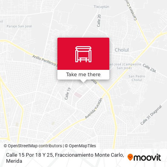 Calle 15 Por 18 Y 25, Fraccionamiento Monte Carlo map