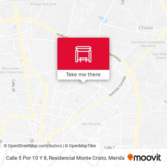 Calle 5 Por 10 Y 8, Residencial Monte Cristo map