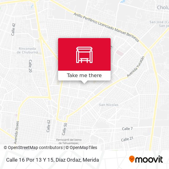 Mapa de Calle 16 Por 13 Y 15, Díaz Ordaz