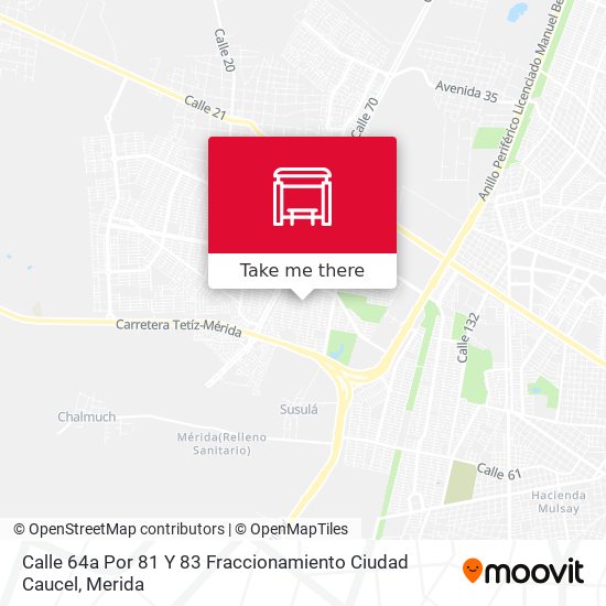 Mapa de Calle 64a Por 81 Y 83 Fraccionamiento Ciudad Caucel