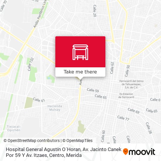 Hospital General Agustín O´Horan, Av. Jacinto Canek Por 59 Y Av. Itzaes, Centro map