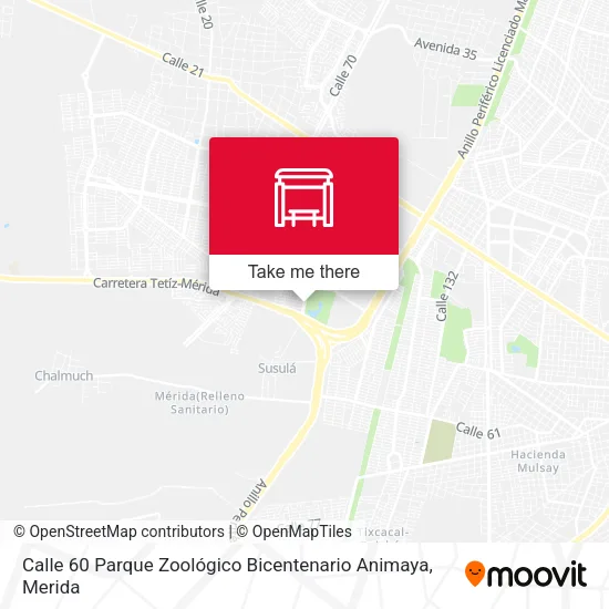 Mapa de Calle 60 Parque Zoológico Bicentenario Animaya