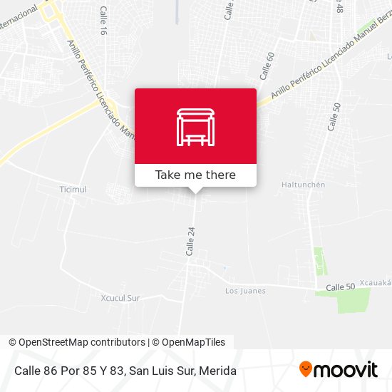 Calle 86 Por 85 Y 83, San Luis Sur map