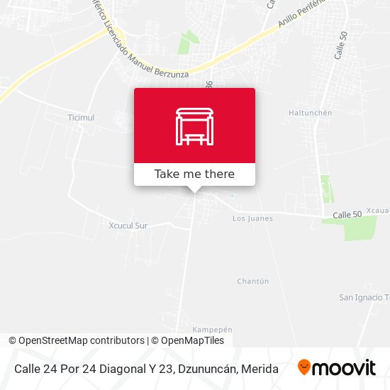 Calle 24 Por 24 Diagonal Y 23, Dzununcán map