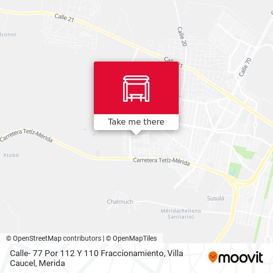 Mapa de Calle- 77 Por 112 Y 110 Fraccionamiento, Villa Caucel