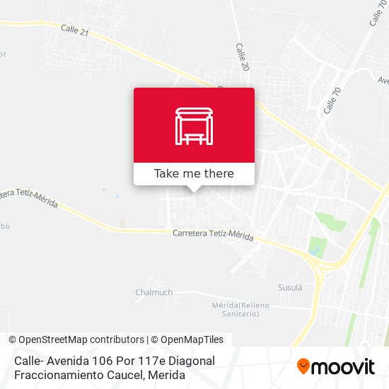 Mapa de Calle- Avenida 106 Por 117e Diagonal Fraccionamiento Caucel