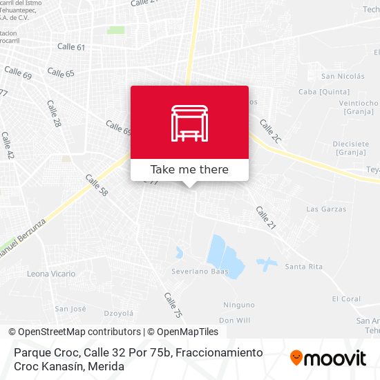 Parque Croc, Calle 32 Por 75b, Fraccionamiento Croc Kanasín map