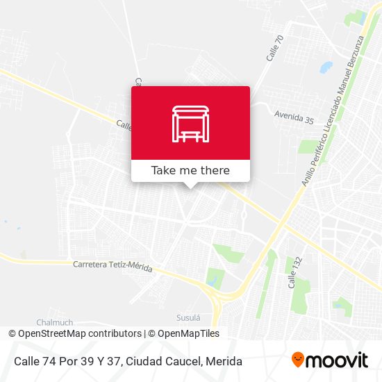 Calle 74 Por 39 Y 37, Ciudad Caucel map