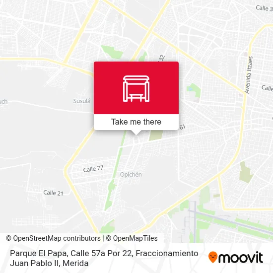 Parque El Papa, Calle 57a Por 22, Fraccionamiento Juan Pablo II map