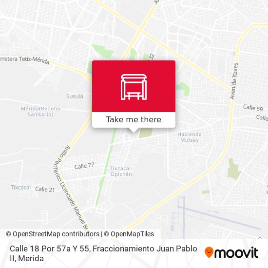 Calle 18 Por 57a Y 55, Fraccionamiento Juan Pablo II map